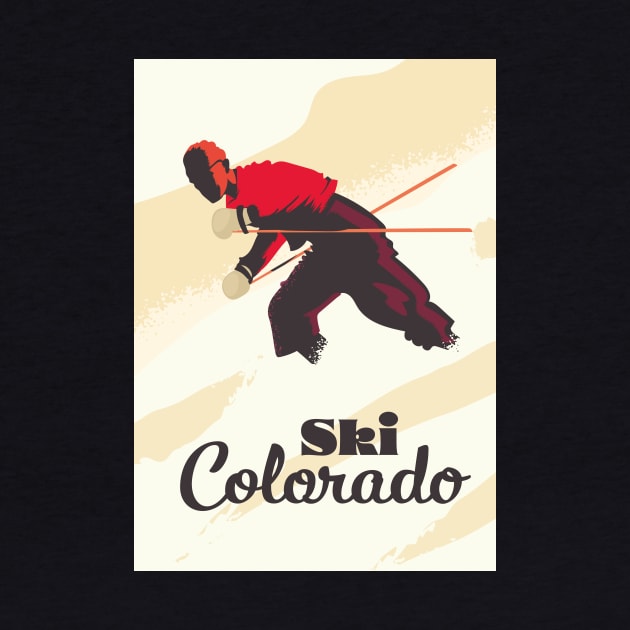 Skiing Colorado travel poster. by nickemporium1